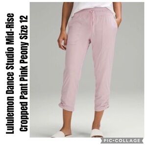 Lululemon Dance Studio Mid-Rise Cropped Pant Pink Peony Size 12